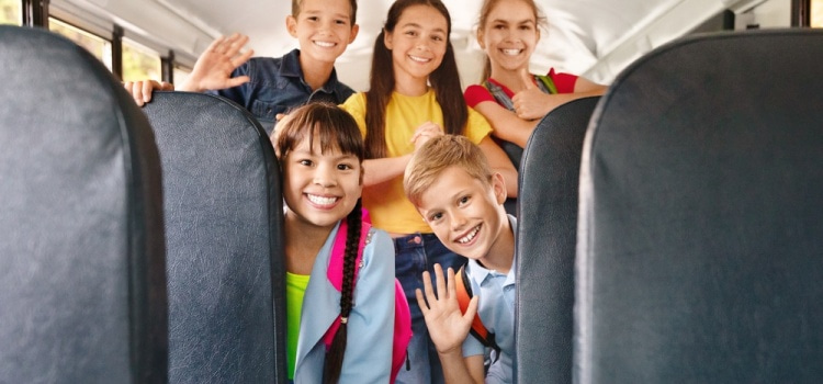 Pittsburgh students on a school field trip charter bus